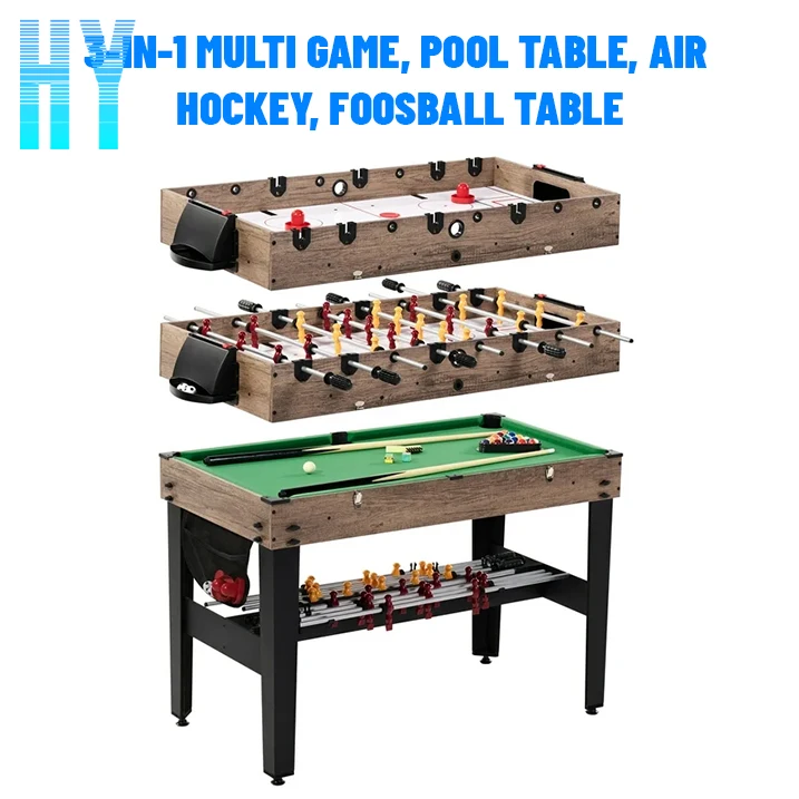 

50" 3-in-1 Multi Game Table, Foosball, Air Hockey, Pool Table for Game Room, Family Party, Adults & Kids