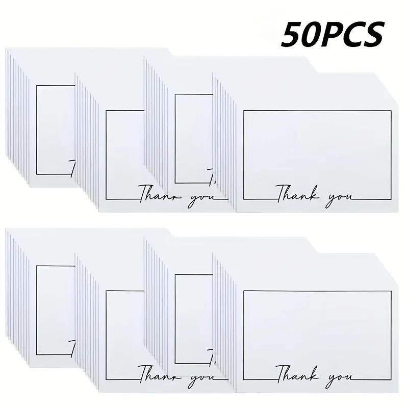 50PCS Blank Thank-you Cards, Handmade Paper Sticky Notes, Birthday Invitations, Weddings, and Special Occasions