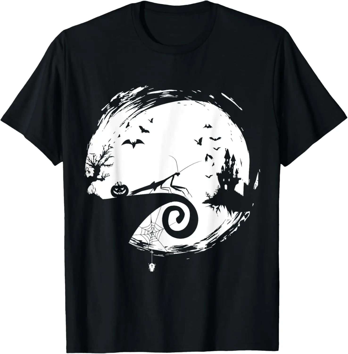 Praying Mantis Halloween Costume Moon Silhouette Creepy T-Shirt