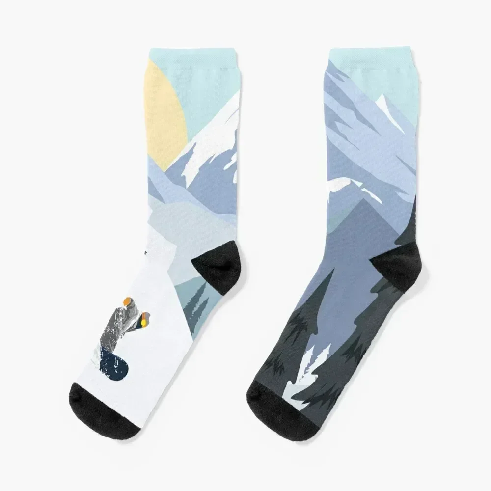 

Snowboarding in Fresh Powder - Winter Paradise Socks hiphop Antiskid soccer summer Girl'S Socks Men's
