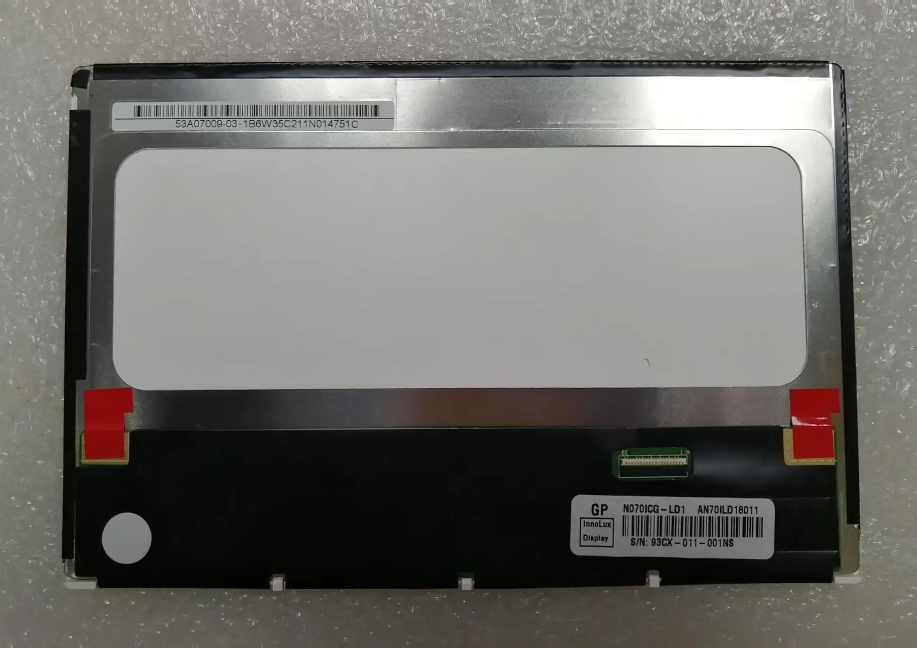 7.0 Inch N070ICG-LD1TFT-LCD Panel 1280x800 Resolution Industrial Display with LVDS (1 Ch 8-bit) 39 Pins Connector