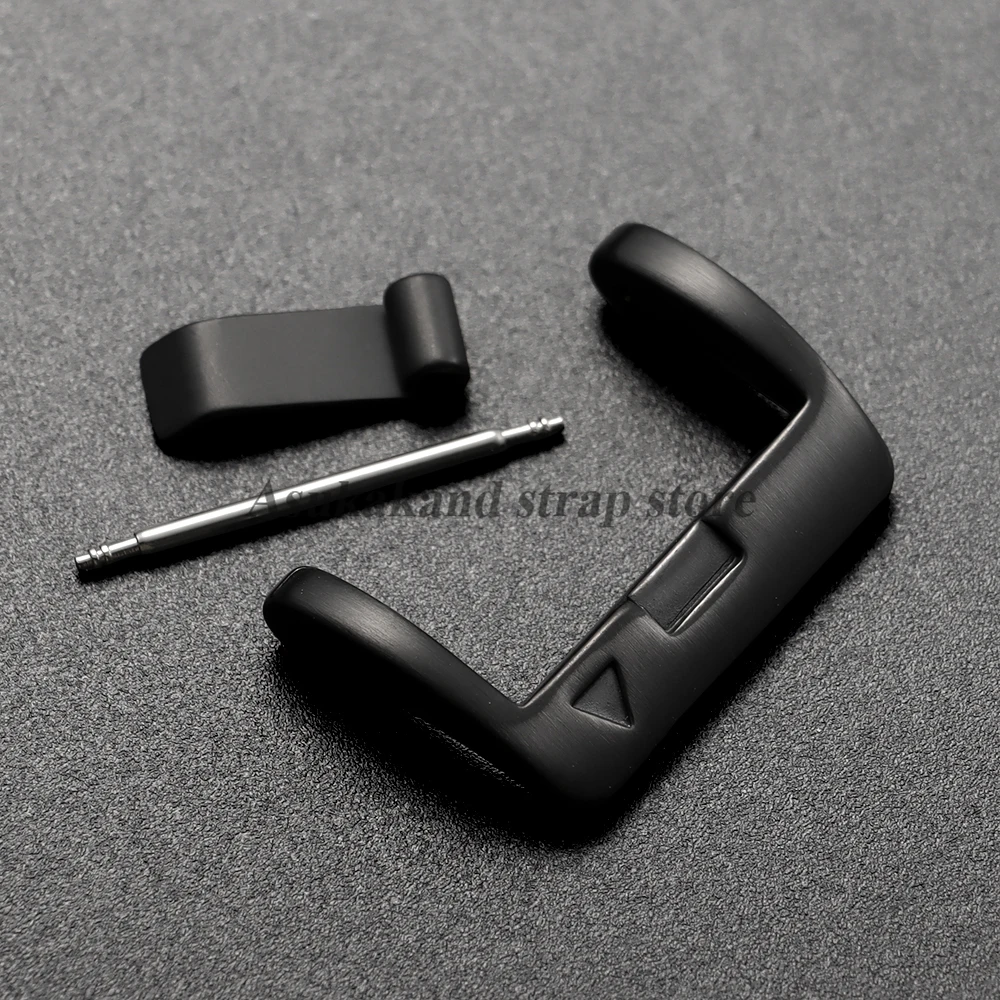 ブラックステンレス鋼時計バックル 22 ミリメートルガーミンナイロンシリコーン革時計ストラップ金属ボタン交換時計アクセサリー