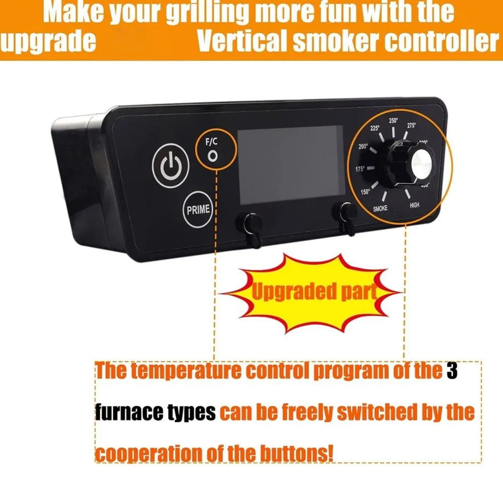 VEHO-LCD Controller For Pit Boss 3/4/5 Series Vertical Pellet Grills - Replacement Control Board With Display