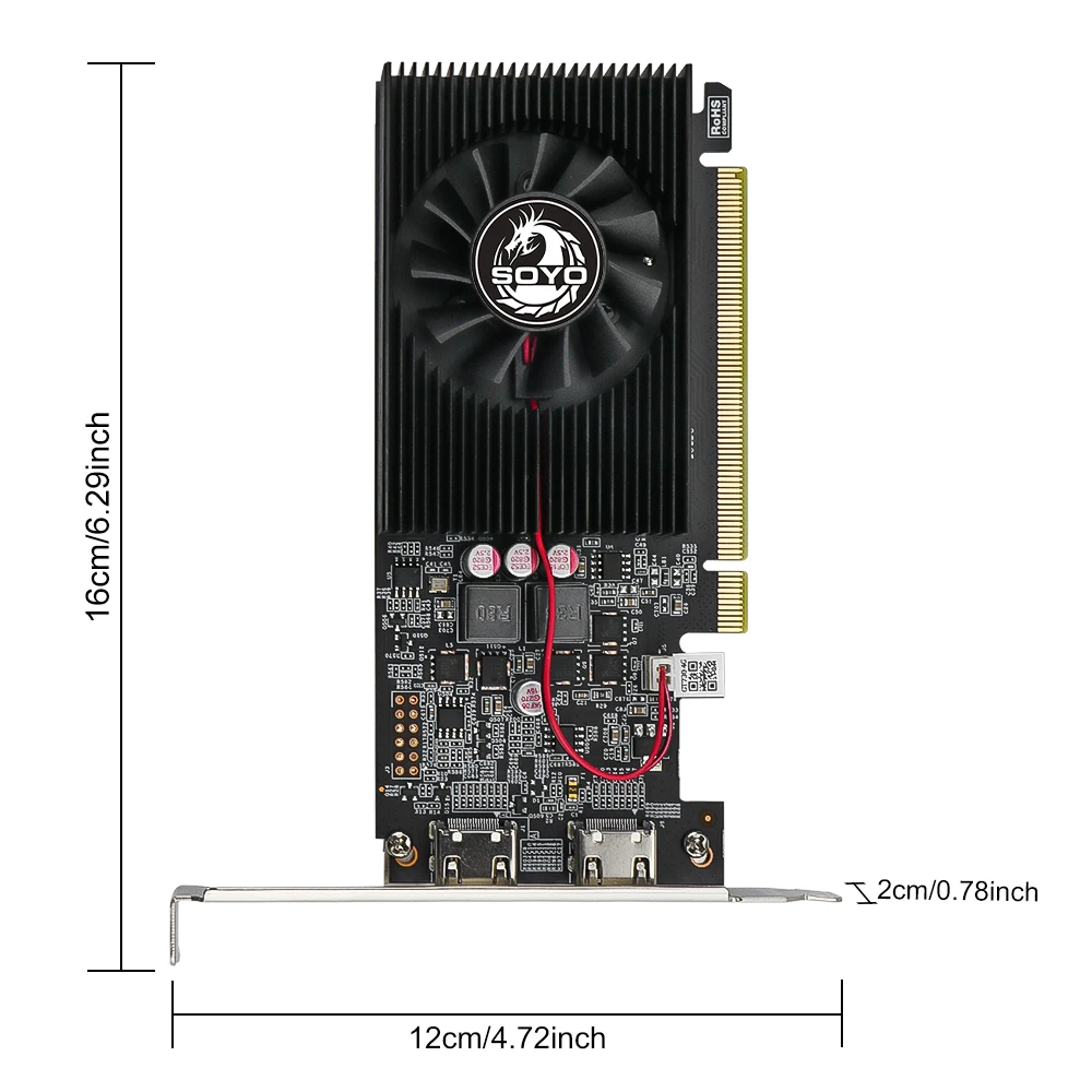 بطاقات الرسومات SOYO NVIDIA GT730 4G GDDR3 128bit بطاقة الفيديو HDMI * 2 لمكونات كمبيوتر ألعاب سطح المكتب GPU GT 730