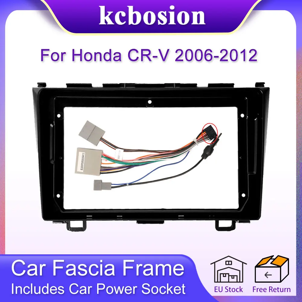 2 Din Car Radio Frame Cable For Honda CR-V 2006-2012 Fascia Dash Kit Radio Panel Stereo Cover Head Unit Installation 2din