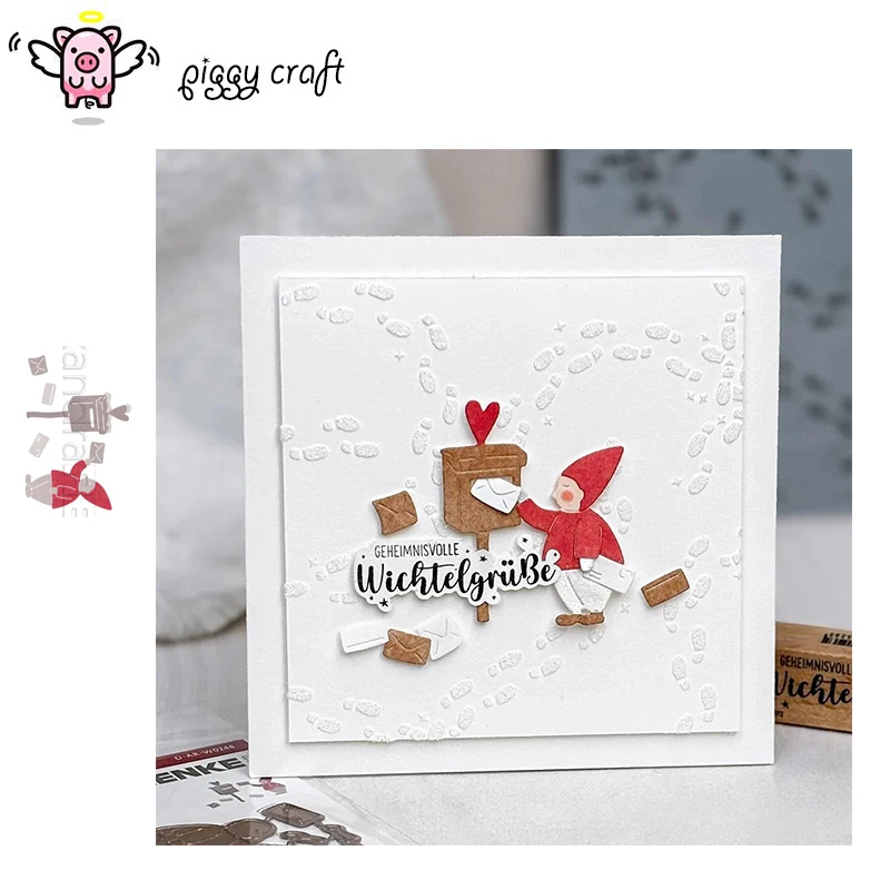Piggy Craft metal cutting dies cut die mold Mailbox envelope Dwarf Scrapbook paper craft knife mold blade punch stencils die