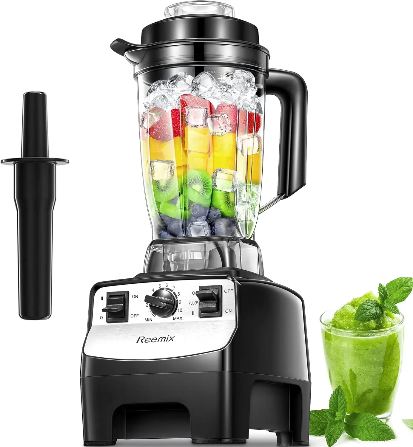 1450W Professioneller Hochgeschwindigkeitsmixer mit 10 Geschwindigkeitsstufen, 68oz BPA-freier Tritan-Behälter, Ideal für Smoothies, Eis und Suppen