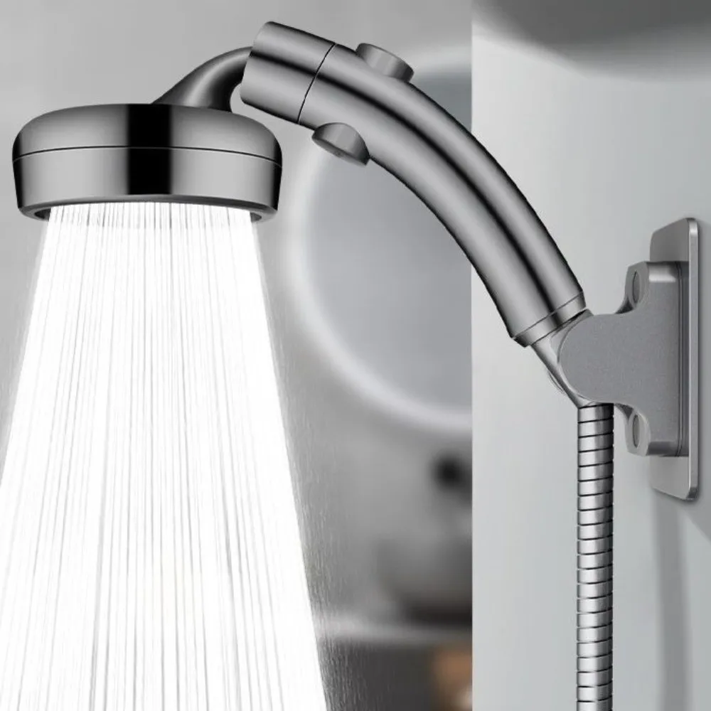 

Plastic High Pressure Shower Head Adjustable Water-Efficient Handheld Showerhead Easy Install with Stop Button