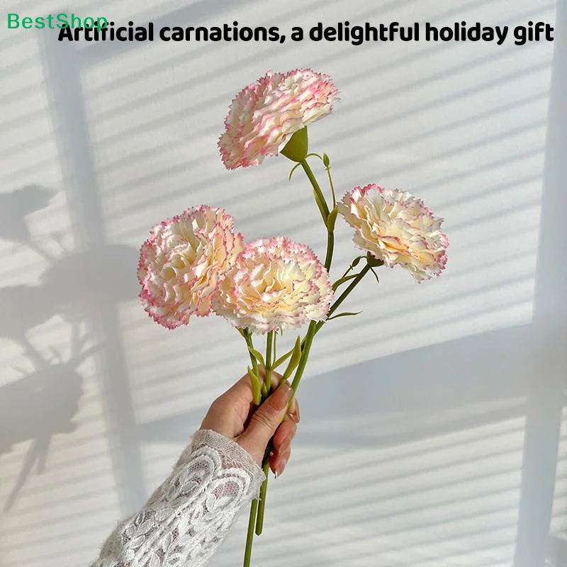 ❄Artificial Carnation Flowers,Faux Pink & White Carnation Stems for Mother's Day,Home Decor,Wedding & Bouquet Arrangement