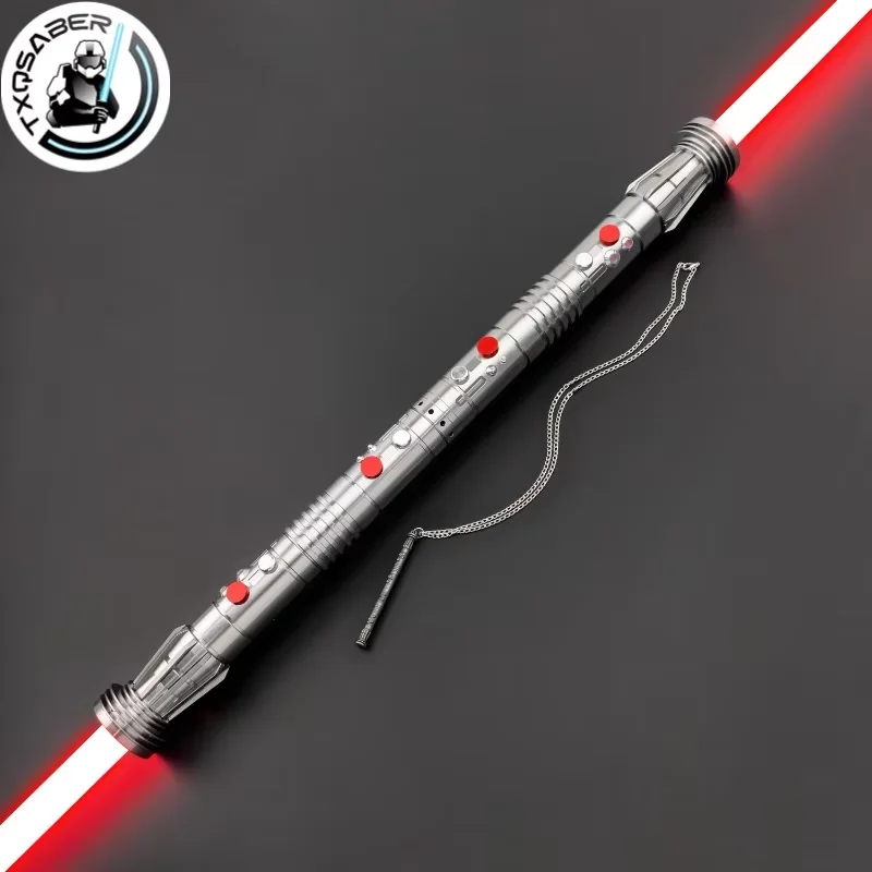 

TXQSABER 2pcs Double Darth Maul Smooth Swing Lightsaber Handle+Blade Saber Metal Hilt Heavy Fighting RGB Light Jedi Laser Sword