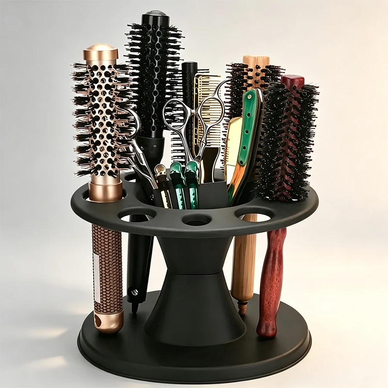 Salon Hairdressing Tool Organizer Multi Hole Comb Scissors Holder Barber Shop Desktop Storage Rack