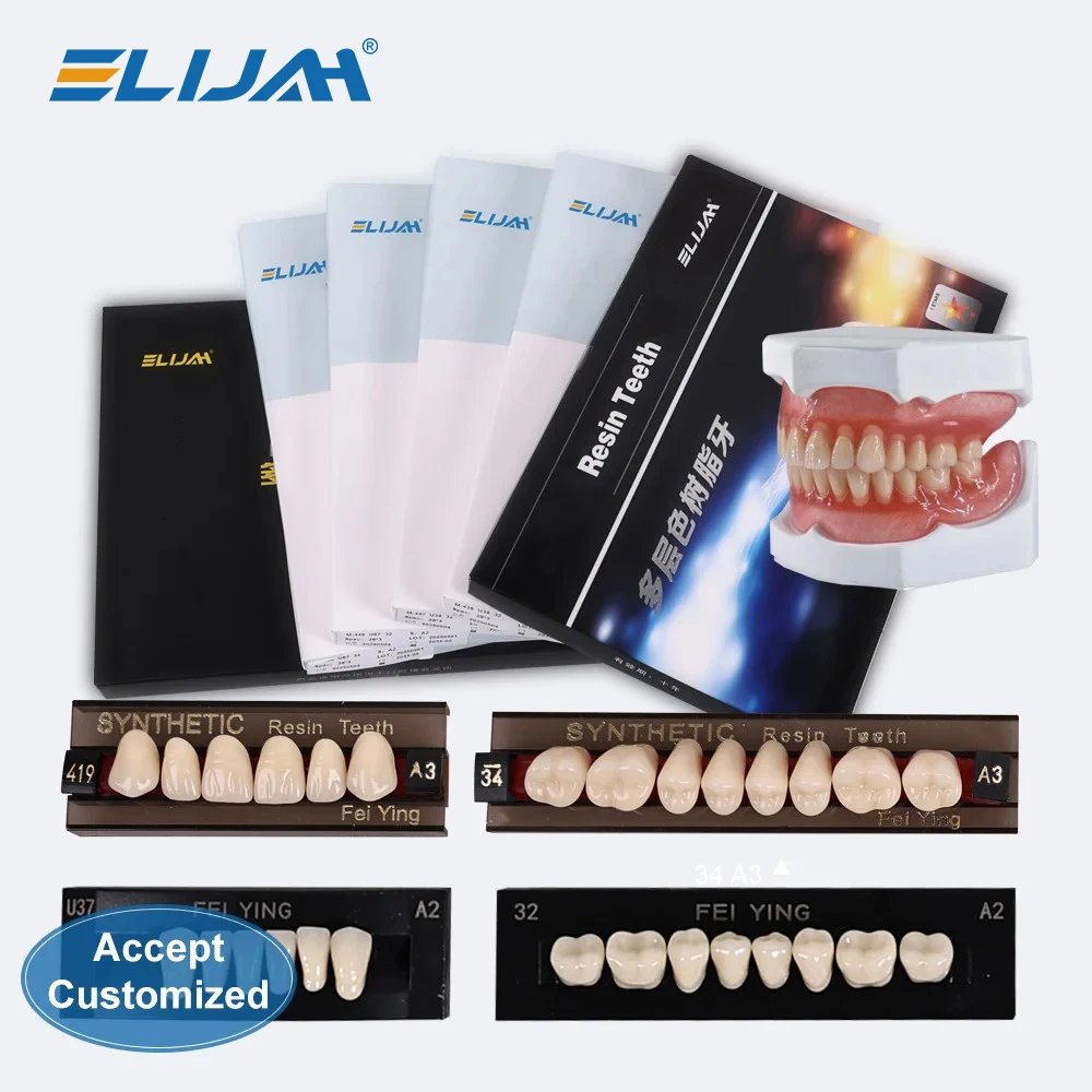 

ELIJAH Customized Full Set Dental Synthetic Resin Teeth Anterior Posterior 2 Layers Polymer A2 Denture Teeth Dentist Materials