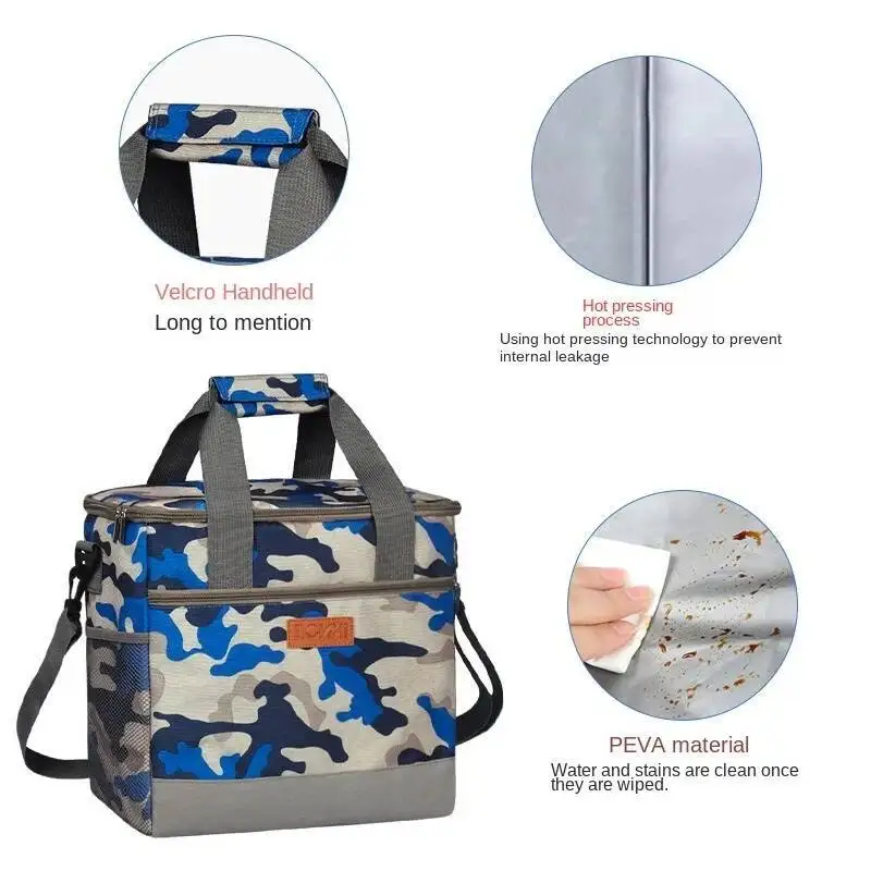 سعة كبيرة مانعة للتسرب معزول حقيبة الغداء 2025 مكتب المدرسة نزهة الجليد حقيبة يد نوعية ممتازة الحرارية الغذاء الناقل #2