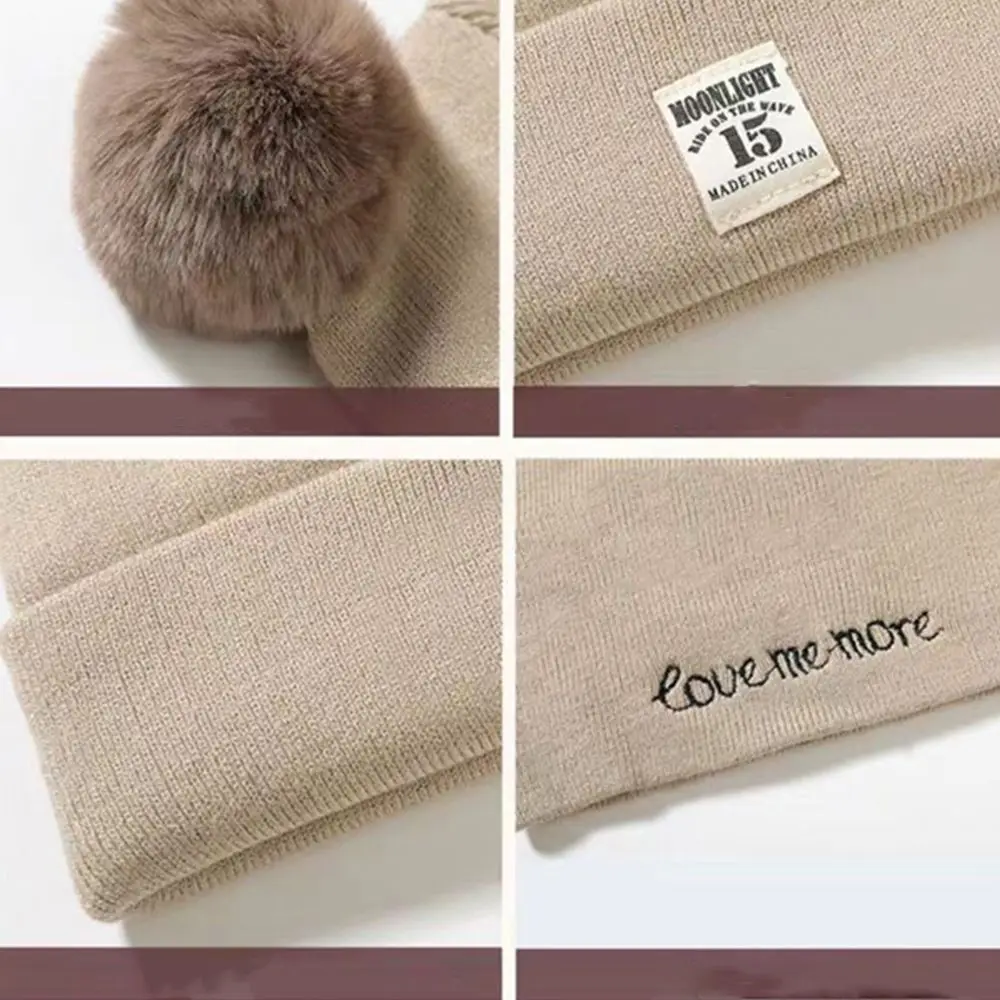 หมวกกันลมสำหรับเด็กทารก ป้องกันหู หมวกเด็กเล็กน่ารัก หมวกบีนนี่ หมวกฤดูหนาว ชุดผ้าพันคอ หมวกเด็กชายเด็กหญิง หมวกถักสำหรับเด็กทารก