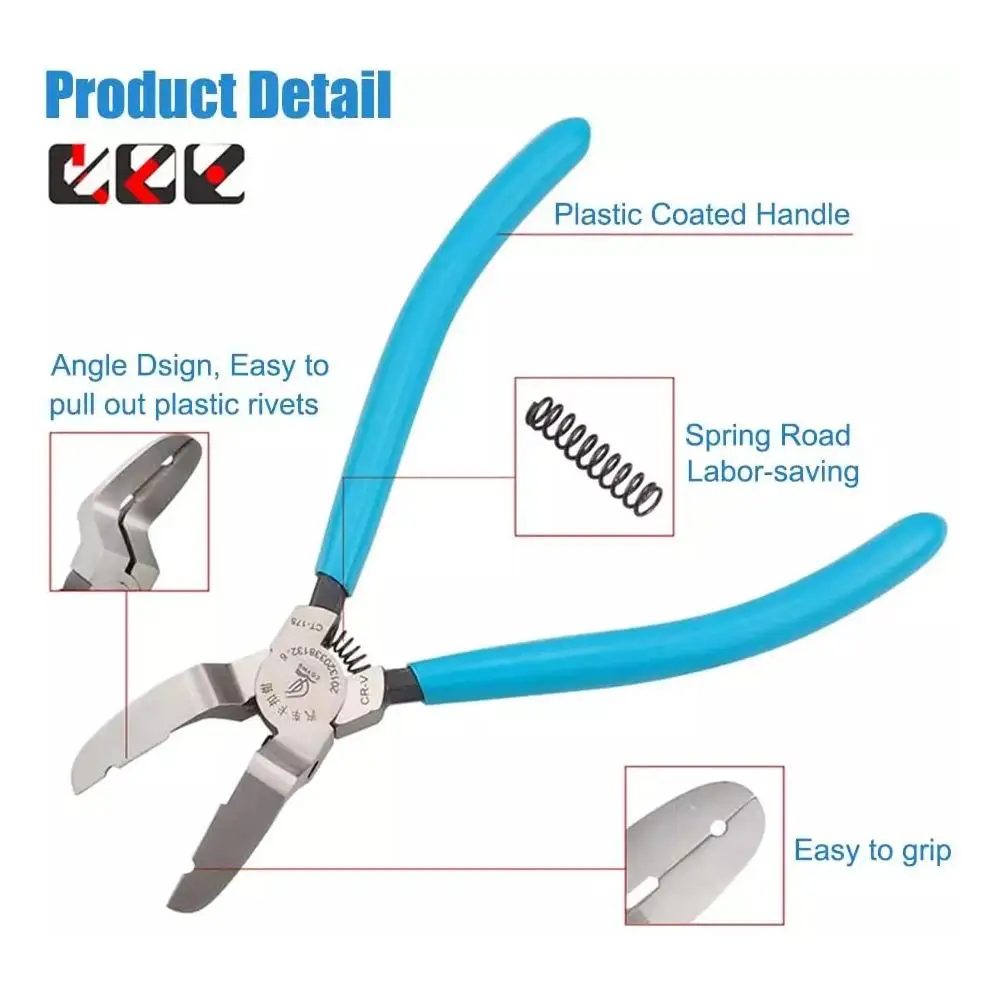 

Auto Plastic Rivet Fastener Remover Pliers Reinforced Car Clip Removal Tool Audio Interior Trim Buckle Pry Tool Repair Tool