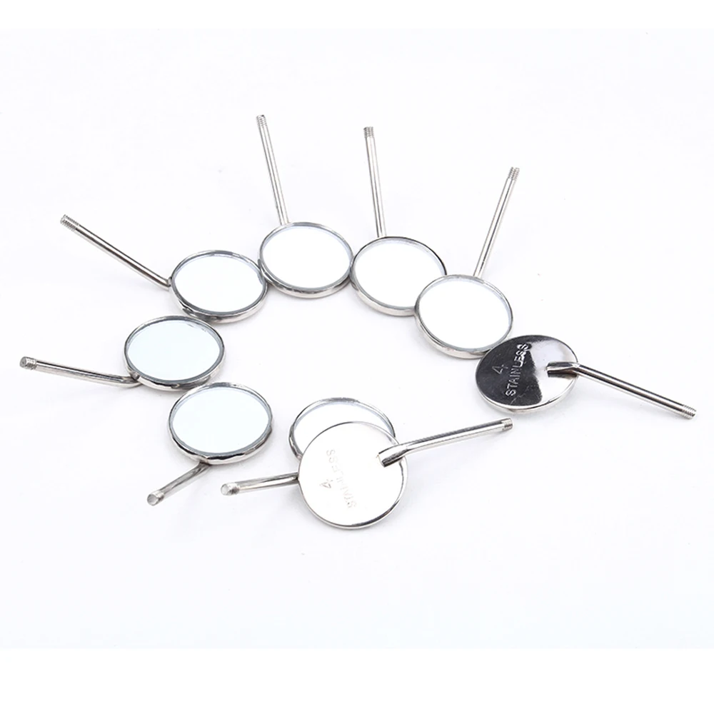

12pcs/set Dental Stainless Steel Mouth Mirror Head Odontoscope Mirror Reflector Dentist Equipment Oral Teeth Exam Care Mirror 4#