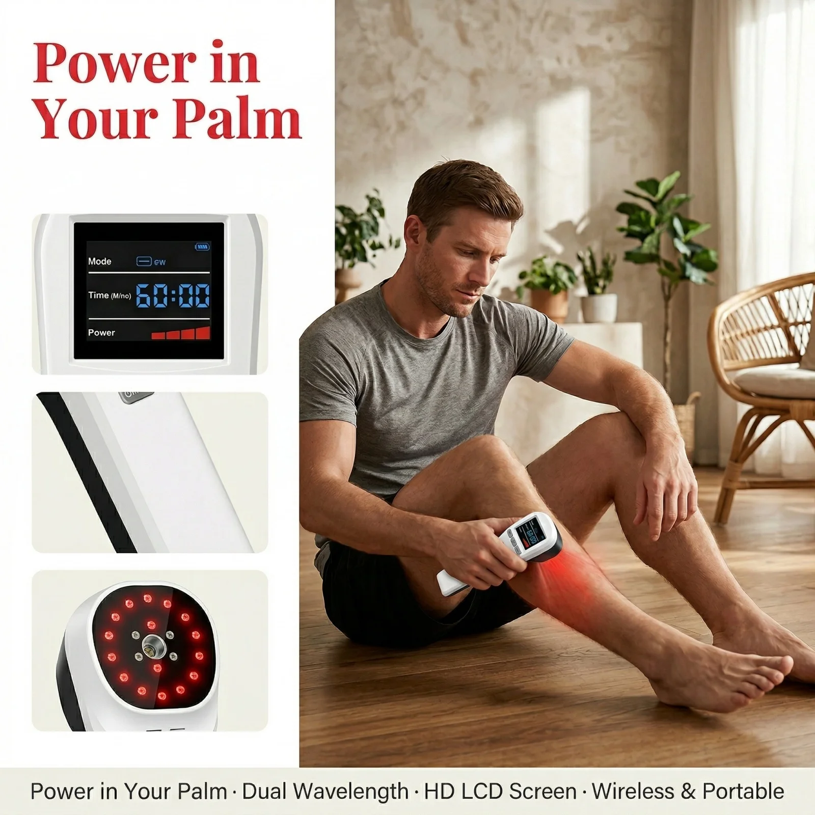 

Аппарат для холодной лазерной терапии ZJKC 880 мВт: Обезболивание, мягкий красный свет, лазерное лечение, физиотерапия при артрите, массажер