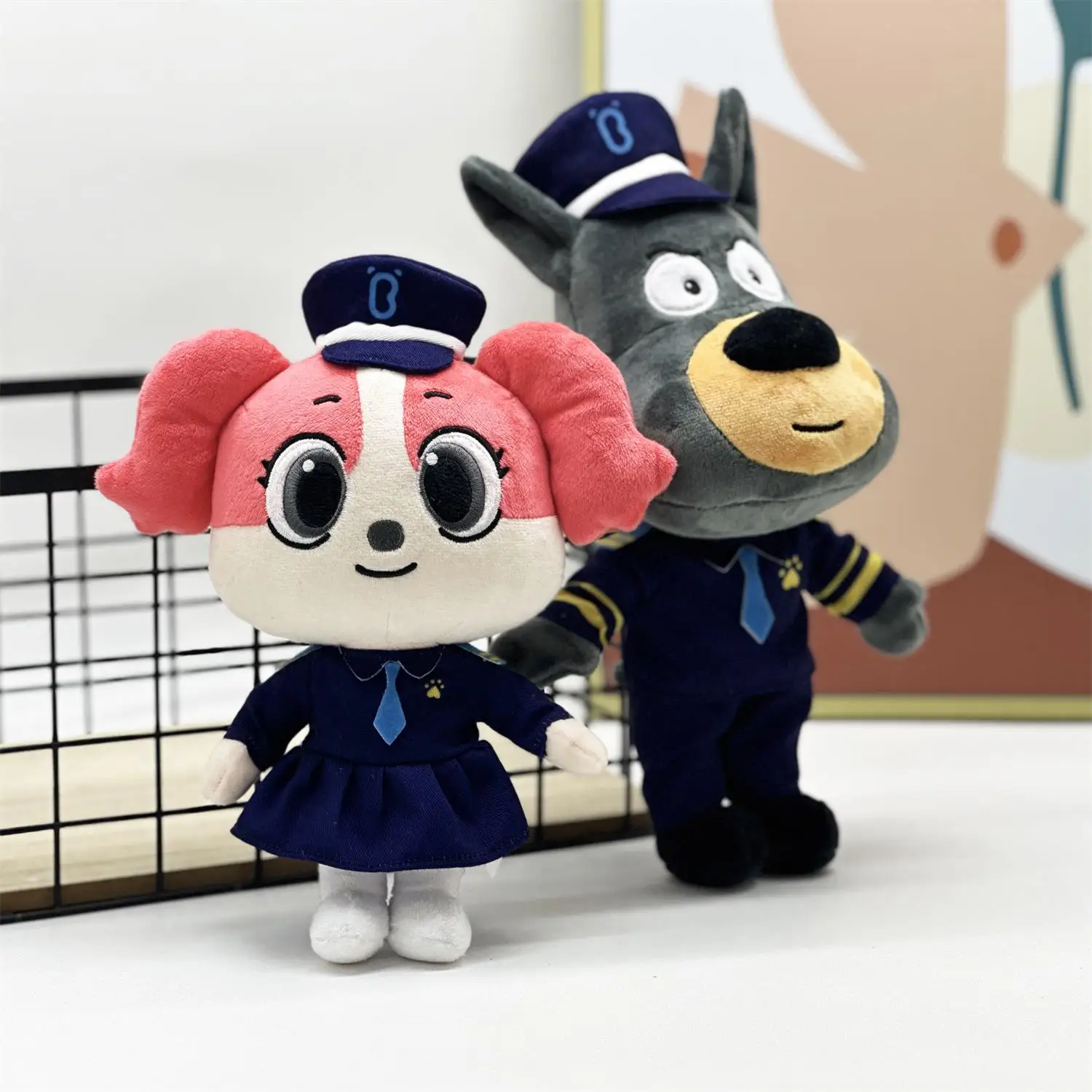 Chien Police Chief Cartoon Anime Butter Peluche, Animal Butter, Compagnon confort, Cadeaux pour enfants, Haute qualité