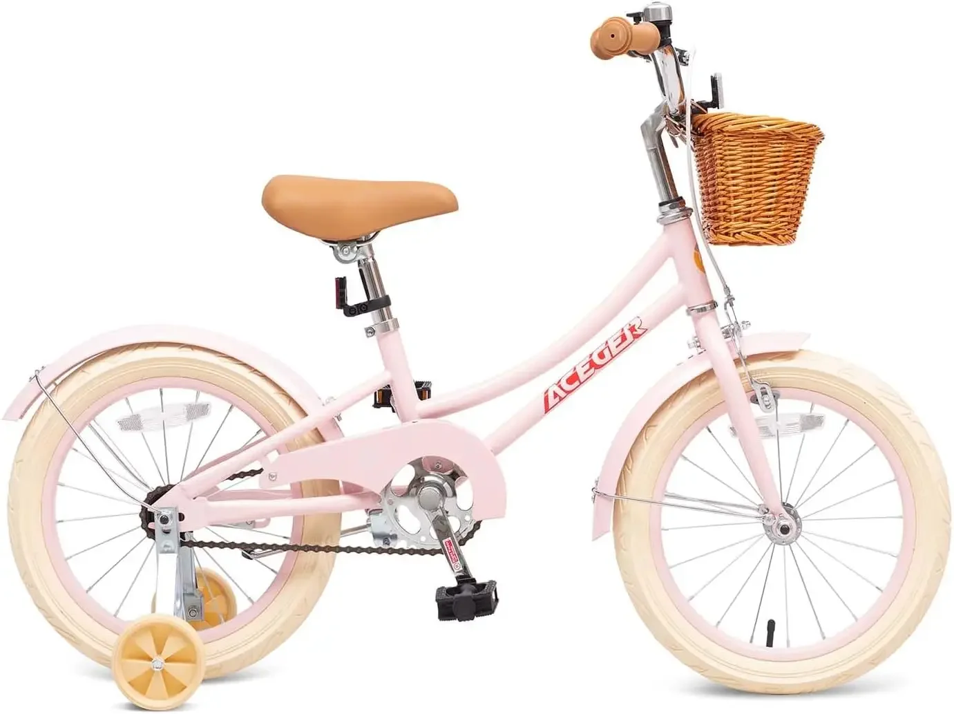 Girls Bike with Basket, Kids Bicycle for 3-13 Years, Included Coaster Brake & Caliper Brake, 14 16 18 Inch with Training