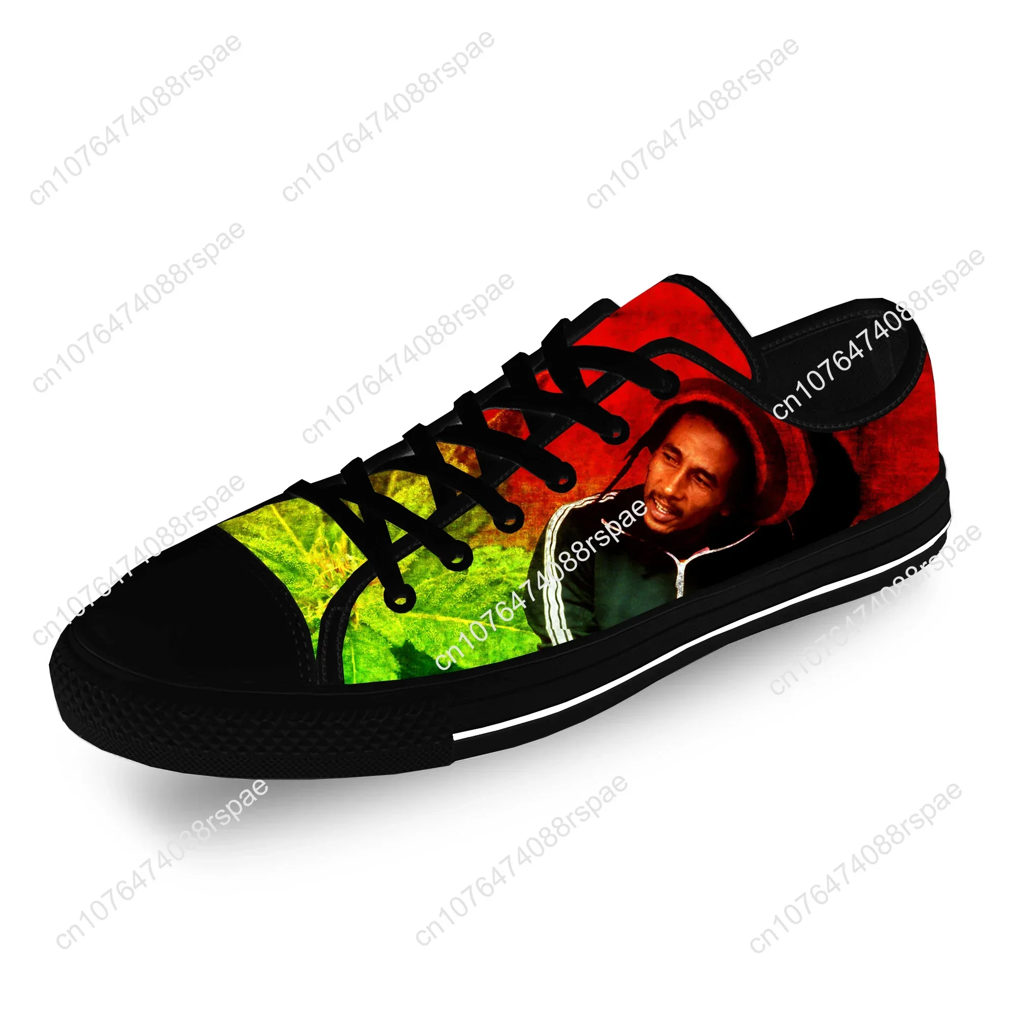 Bob Marley Reggae Star Music Rock Fashion Casual Sneakers Low Top Lightweight Breathable 3D Printed Men Women Canvas Shoes