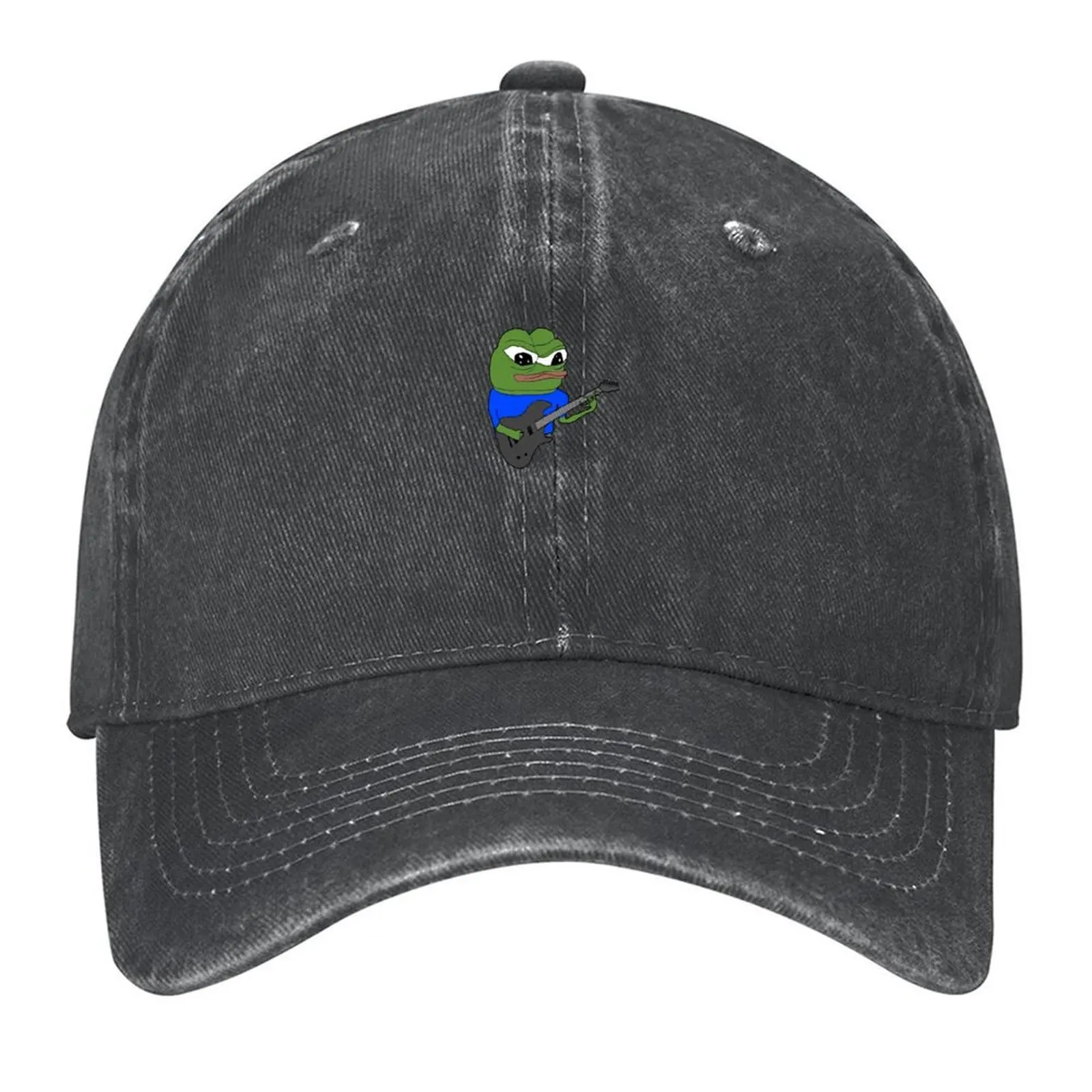 

Rare Pepe Playing GuitarT-Shirt Baseball Cap cute Military Cap Man Icon |-F-| Woman Men's