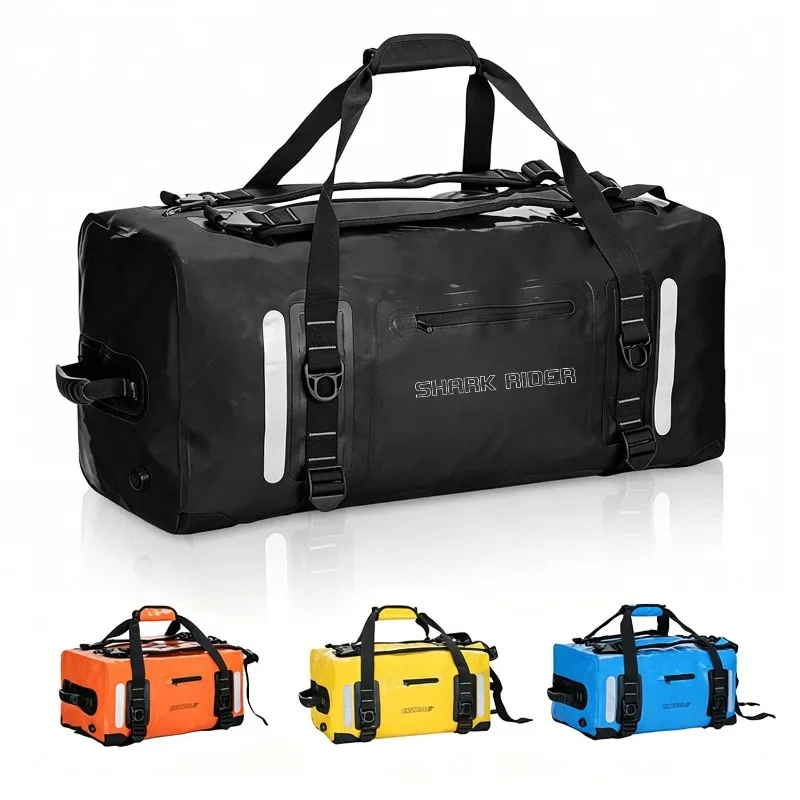 Motorcycle Tail Box 40L 90L Fully Waterproof Rear Seat Travel Bag Combination Frame Bag Thickened Rider Equipment Backpack