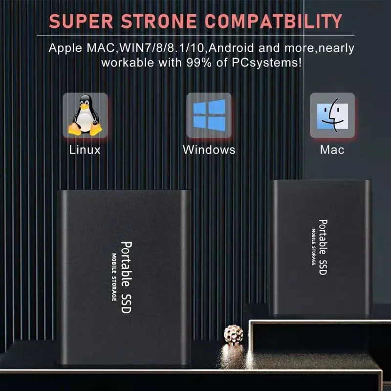 Imagem -04 - Disco Rígido Externo Portátil Ssd de Alta Velocidade Unidade de Estado Sólido para Laptops Mac pc Usb 3.1 500 gb 1tb 2tb