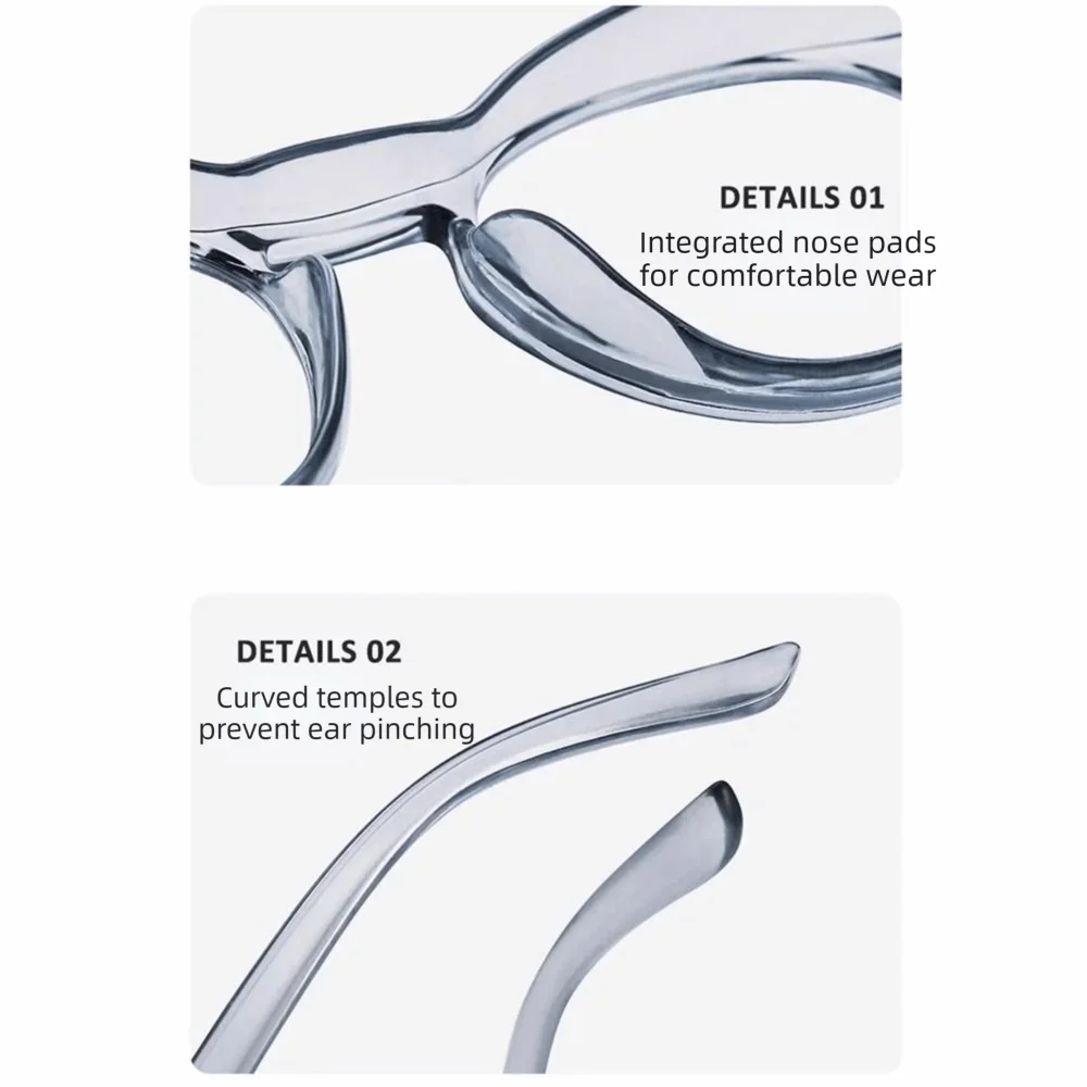 Side Shields Safety Glasses Blue Light Blocking Scratch Resistant Anti Fog Goggles Anti Dust Anti Impact Protective Spectacles
