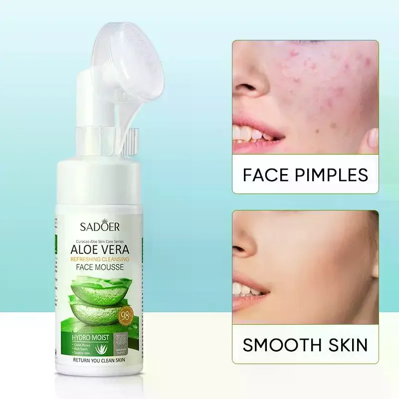 /YOV/SADOER Amino Acid Facial Cleanser Mousse 120ml - PH Balanced Gentle Foam Wash For Sensitive Skin Hydrating & Soothing