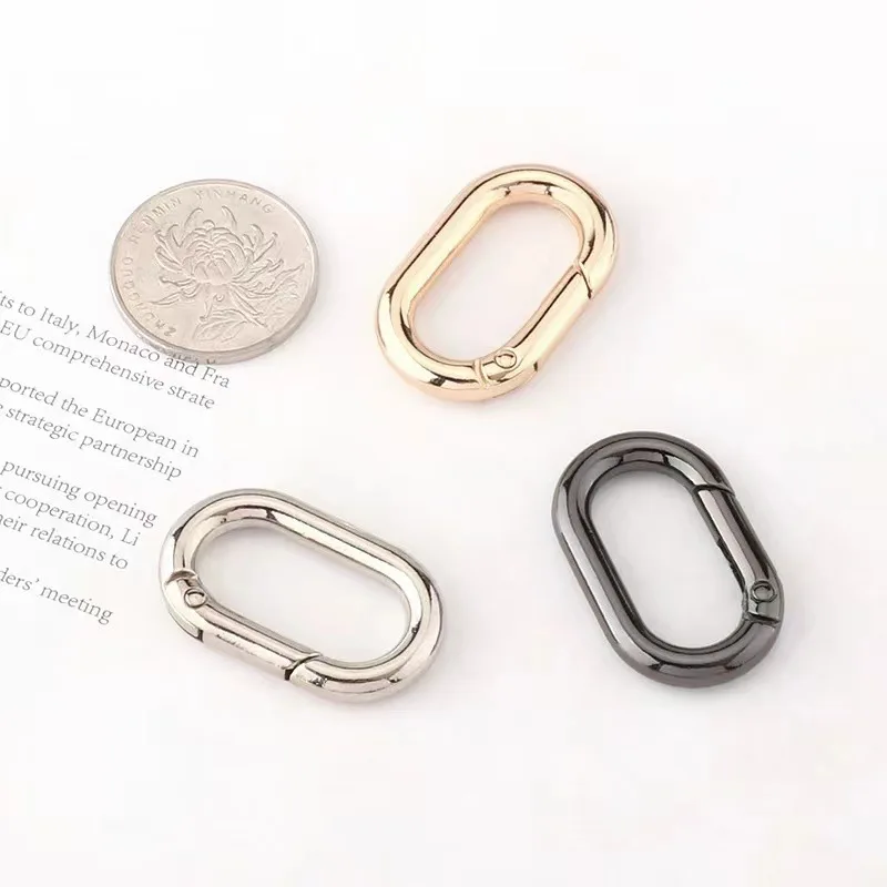 Oval Spring O Ring Openable Trigger Clasps Clip Leather Craft Bag Connect Buckle Keyring Pendant Keychain Snap Hook Carabiner