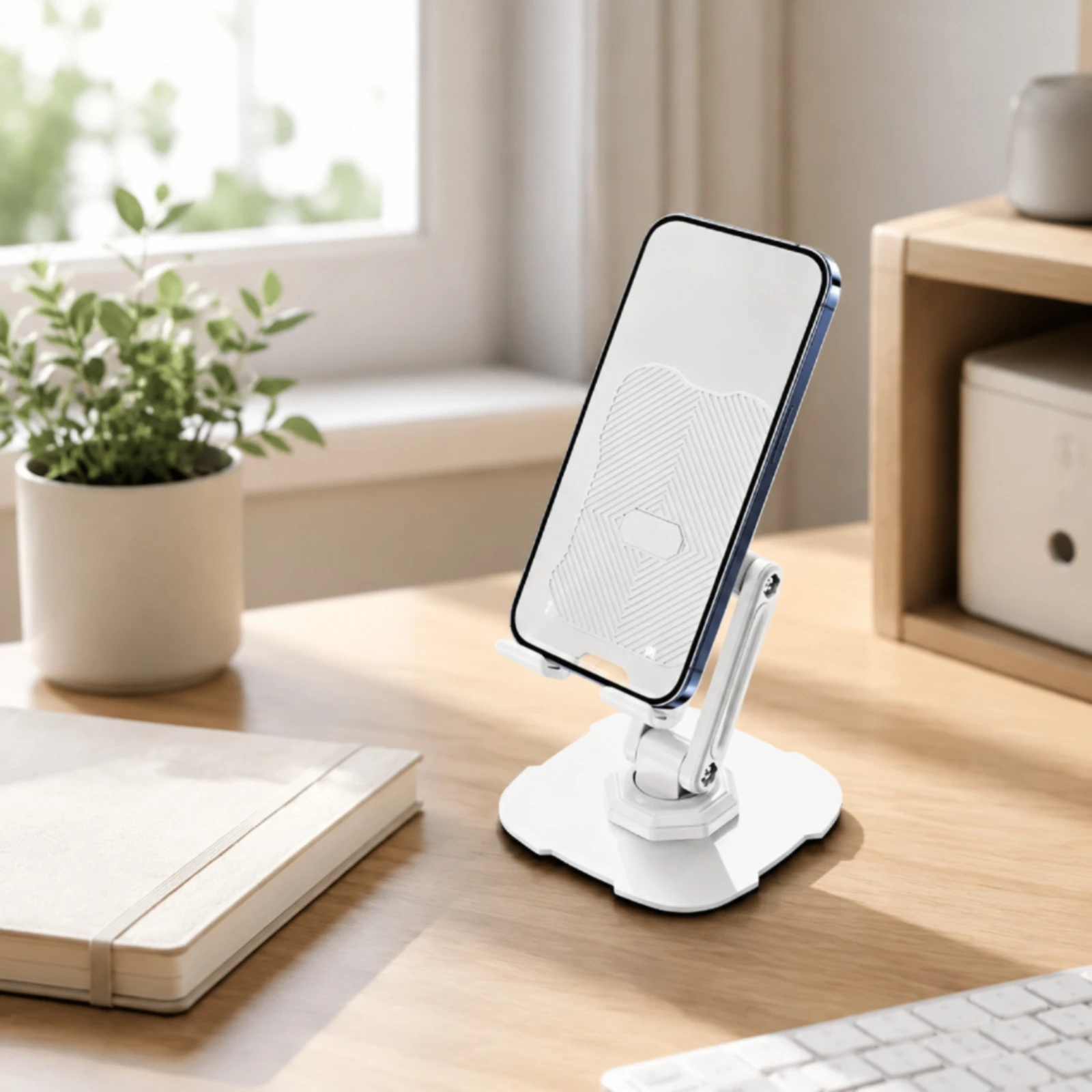 Foldable Phone and Tablet Stand Stable Height-Adjustable Desktop Device Stand Holder Lightweight Universal Compatibility 4