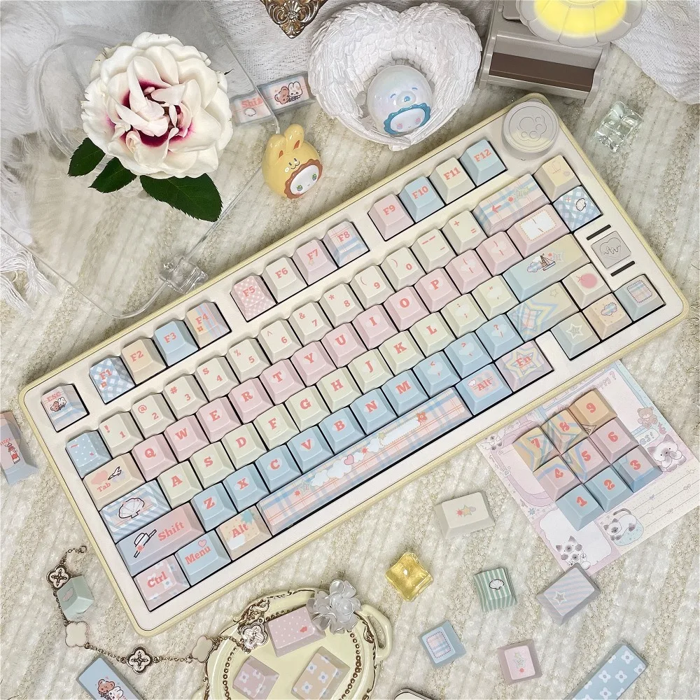 

Sunset Island, Small Full Set of PBT Cherries, Keyboard Keycaps, Suitable for Customized Mechanical Keyboard Accessories