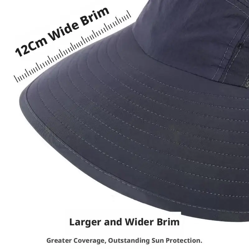 Upgrade Wide Brim Sun Hat With Neck Flap For Men Women Adjustable Outdoor 50+UPF Protection Safari Cap Hiking Fishing Hat - view 6