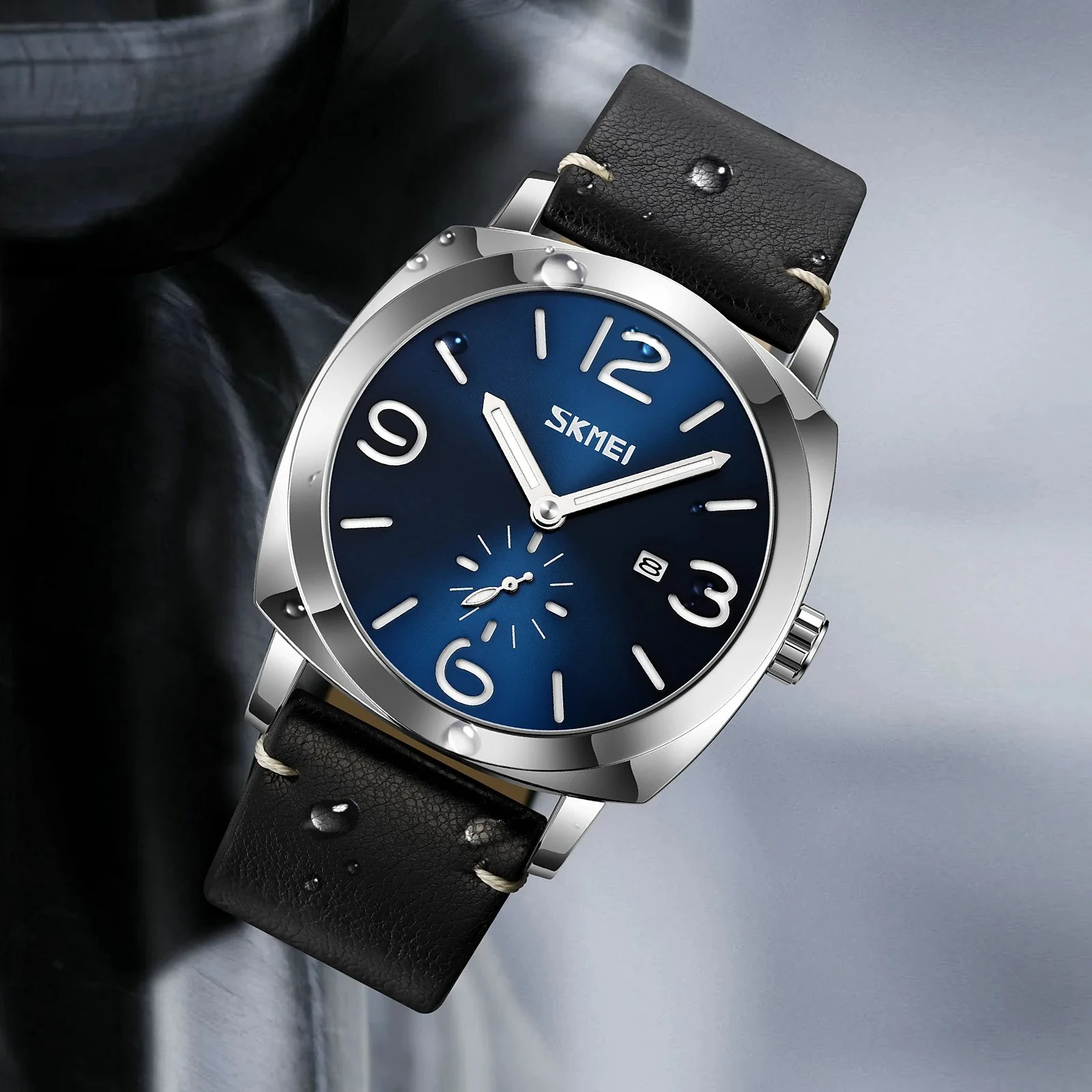Hochwertige Personalisierte Klassische Quarzuhr für Herren, Kreative Männeruhr mit Gummi- oder Lederarmband, Herrenuhr, Uhr, Relogio