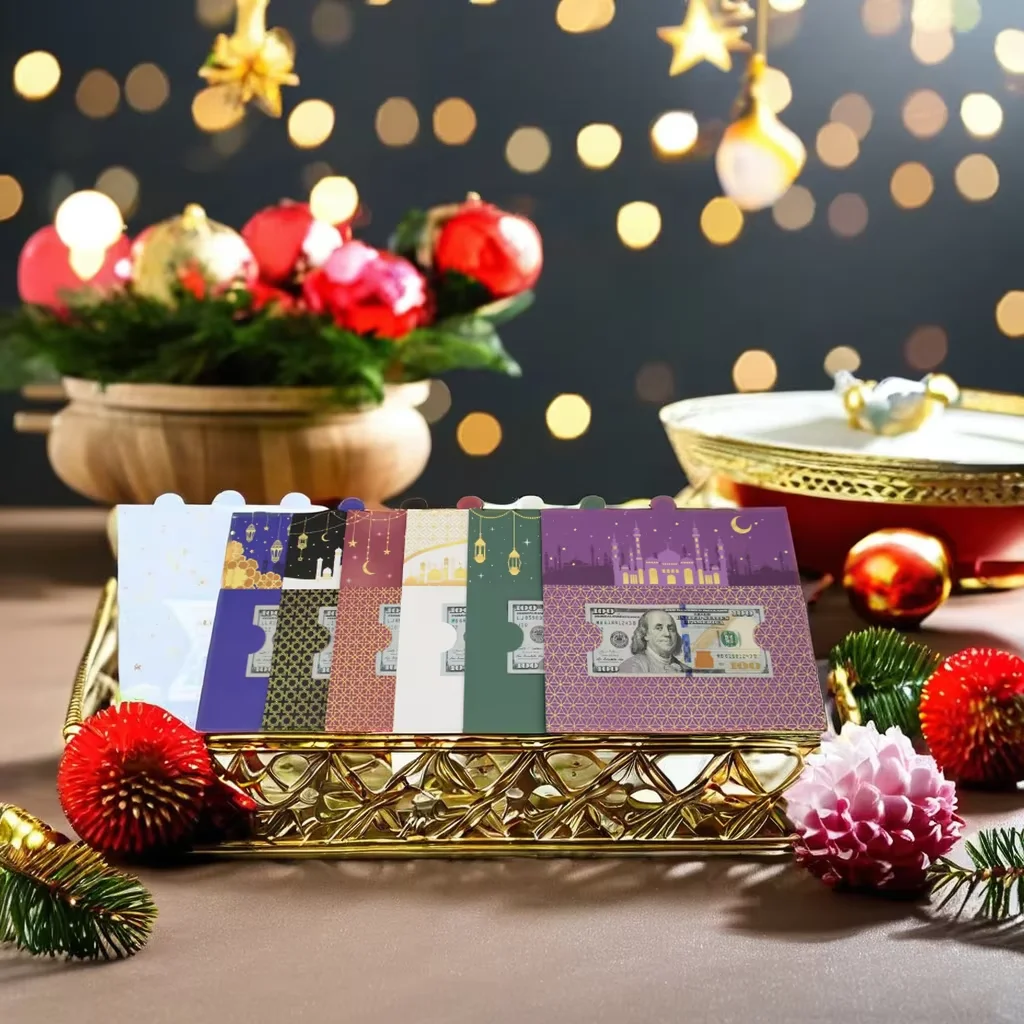 12/24 Pack Eid Mubarak Money and Gift Card Holders Eid Al-Adha Greeting Cards for Eid Ramadan Party Supplies