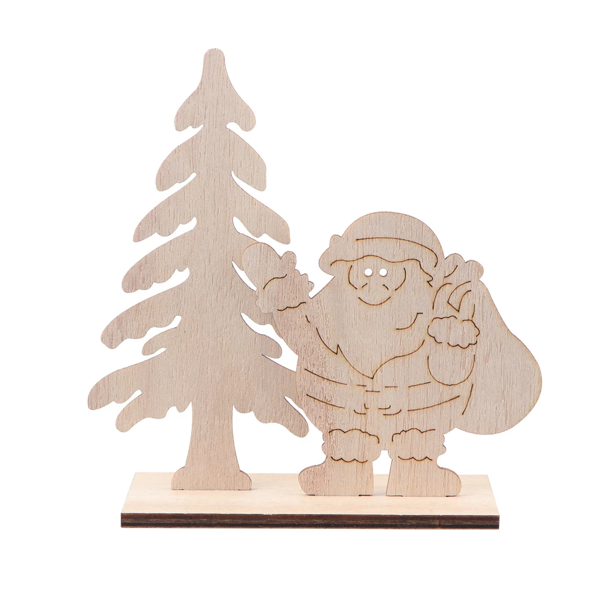 

Christmas Wooden Santa Claus Decorations Unique Design Xmas Decors for Home Festive Atmosphere Christmas Decors