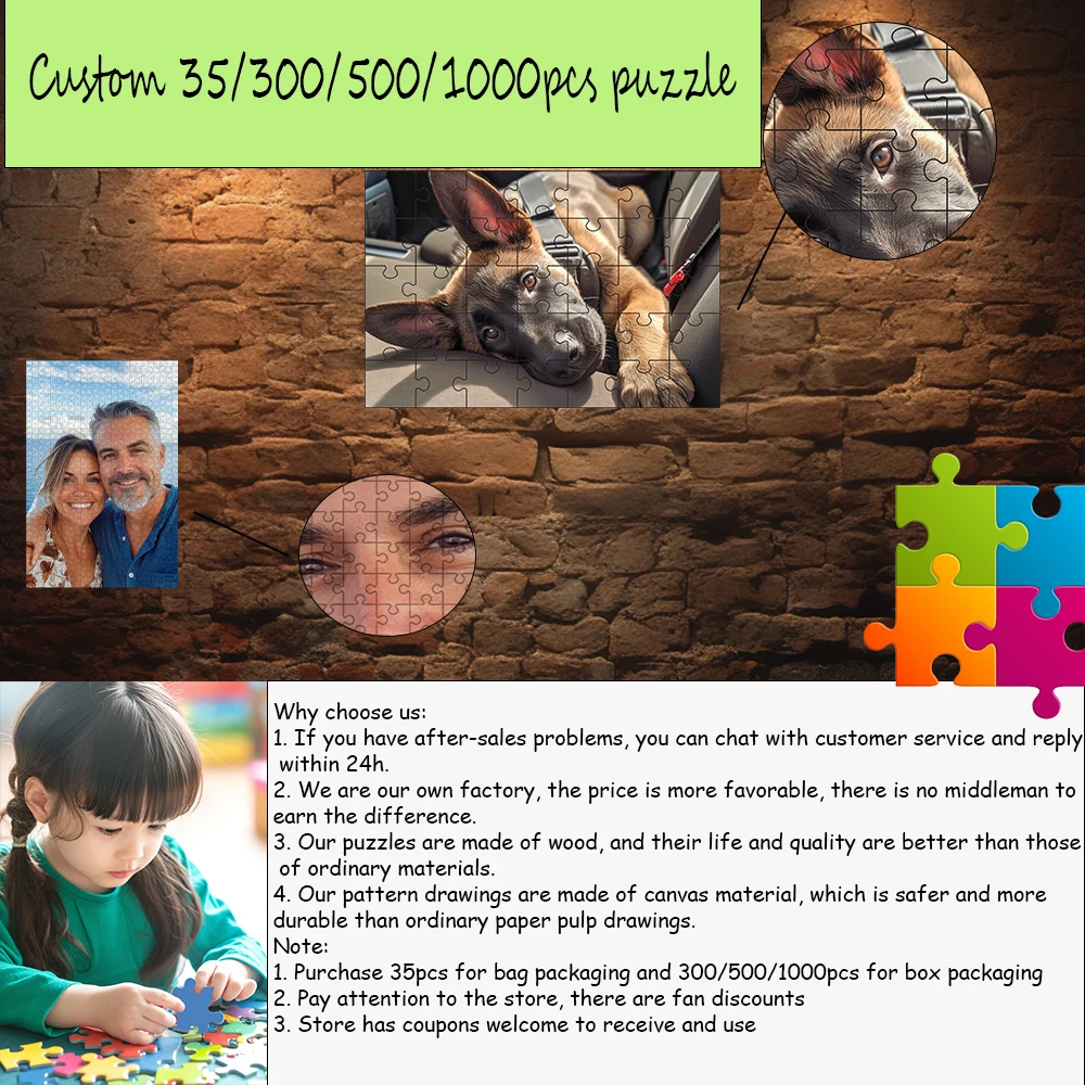 

custom Puzzle 35/300/500/1000 Pieces Game Jigsaw Puzzle Custom a unique gift for yourself and your family