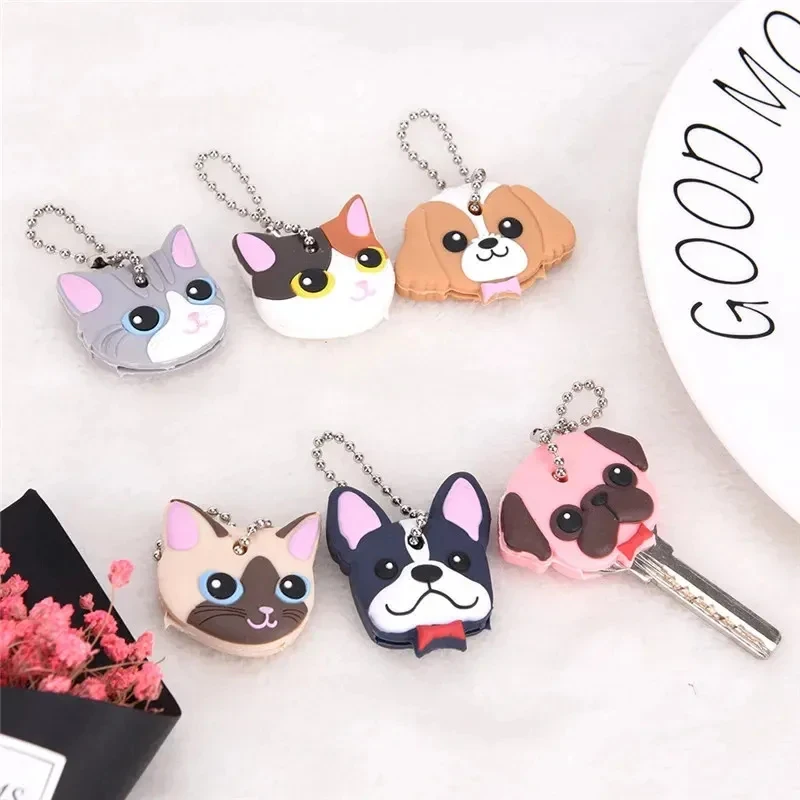 1/2/3/4pcs Cartoon Key Protective Case Cover For Key Control Dust Cover Holder Organizer Home Accessories Supplies