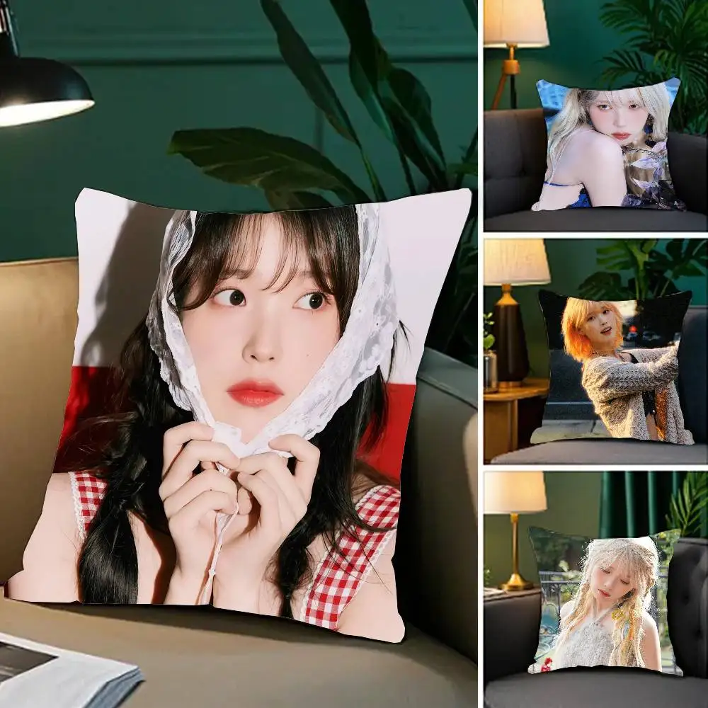 Korean Singer IU Pillow Case Fashion Square Pillowcase Bedroom Sofa Room Ins Decoration Leisure