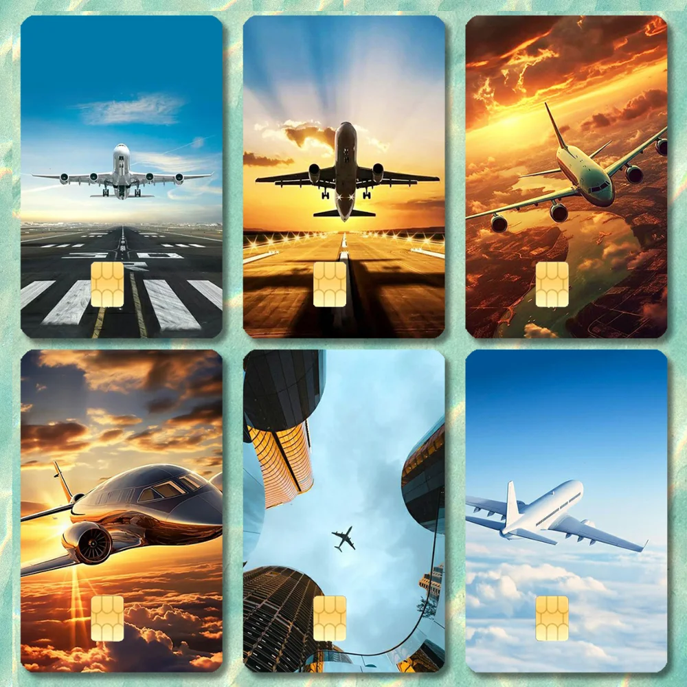 

Airplane Aircraft Plane Stickers Cartoon Credit Card Visa Debit Bank Charge Card Bus Metro Waterproof Sticker Decal Decoration