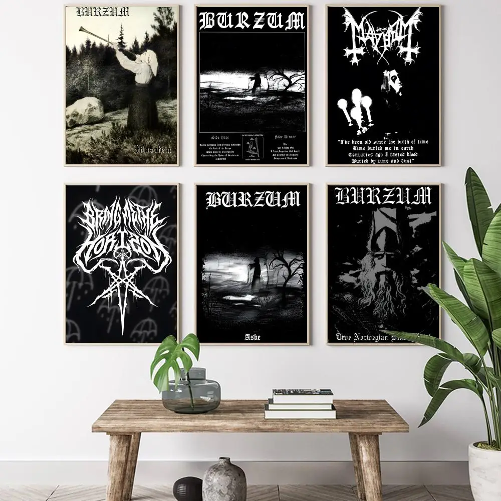 Póster de Burzum de Mayhem Live In Leipzig, arte HD, pared adhesiva, impermeable, decoración estética para el hogar, sala de estar, dormitorio, bar