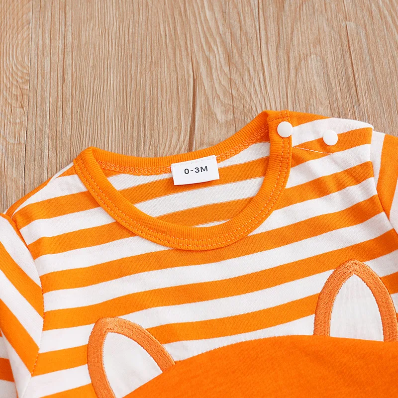 Fox Printed Clothes Spring and Autumn Baby Boys Girls Clothing Cartoon 0-18 months Newborn Baby Newborn Long Sleeve Print Soft