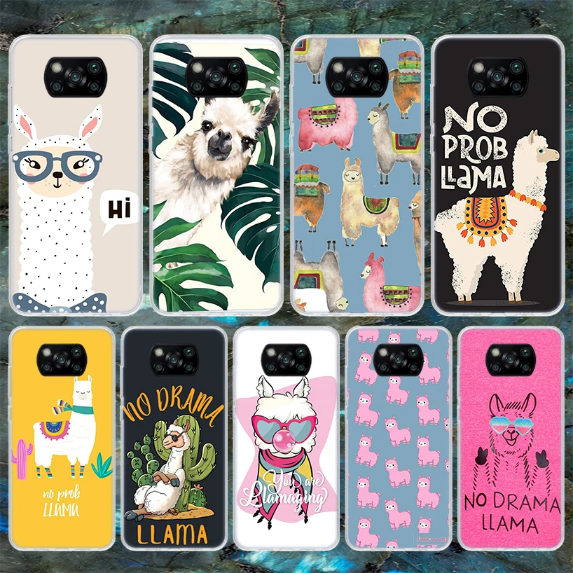 Lama Llama Alpacas Soft Phone Case For Xiaomi Poco X3 Pro X6 X5 X4 NFC F6 F5 M5S M4 M3 F4 Gt F3 F2 F1 M2 Fundas Cover Poco X3 Pr