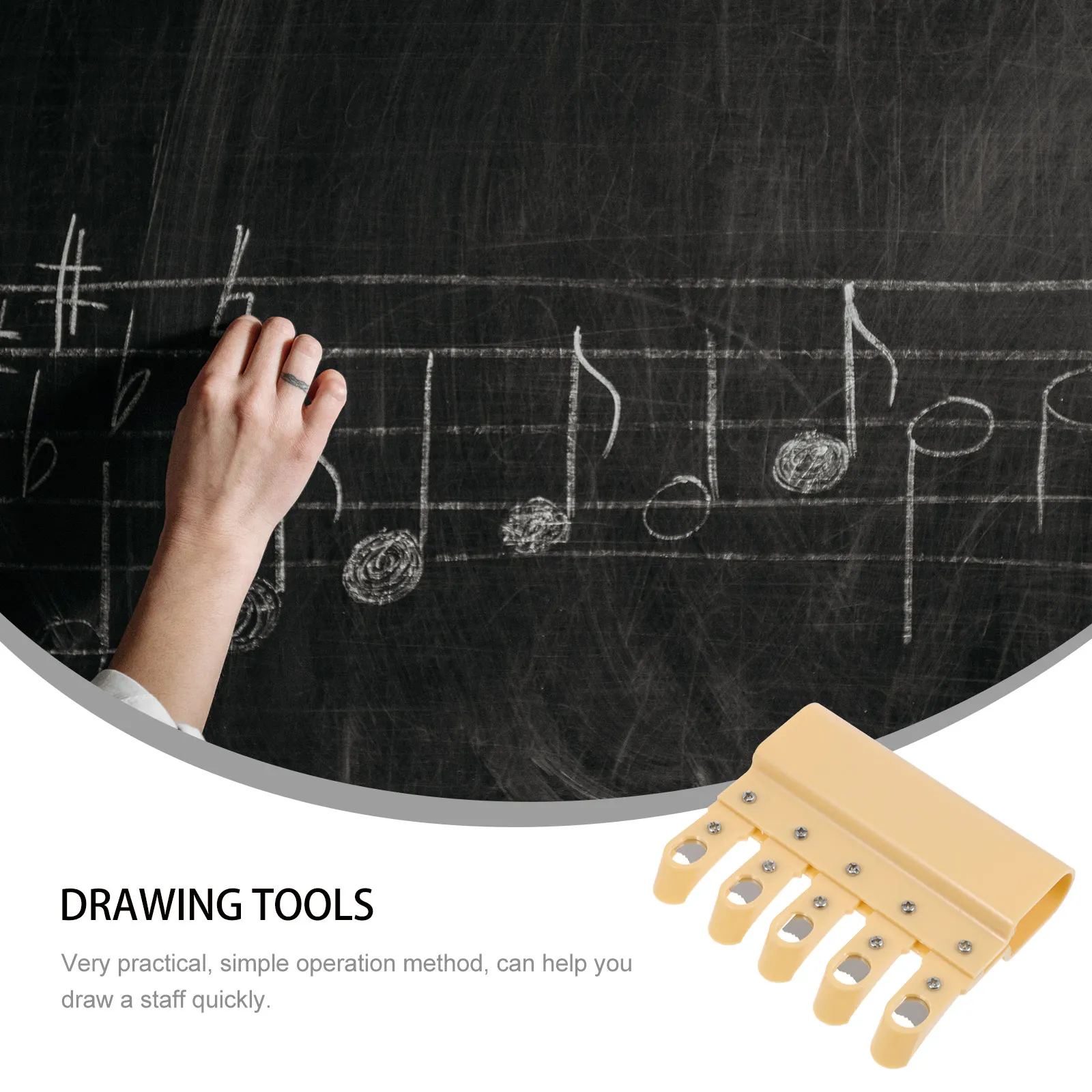 

1Pcs Yellow Blackboard Staff Painting Tool Long-Lasting Drop-Resistant Music Teacher Gift Educational Accessory