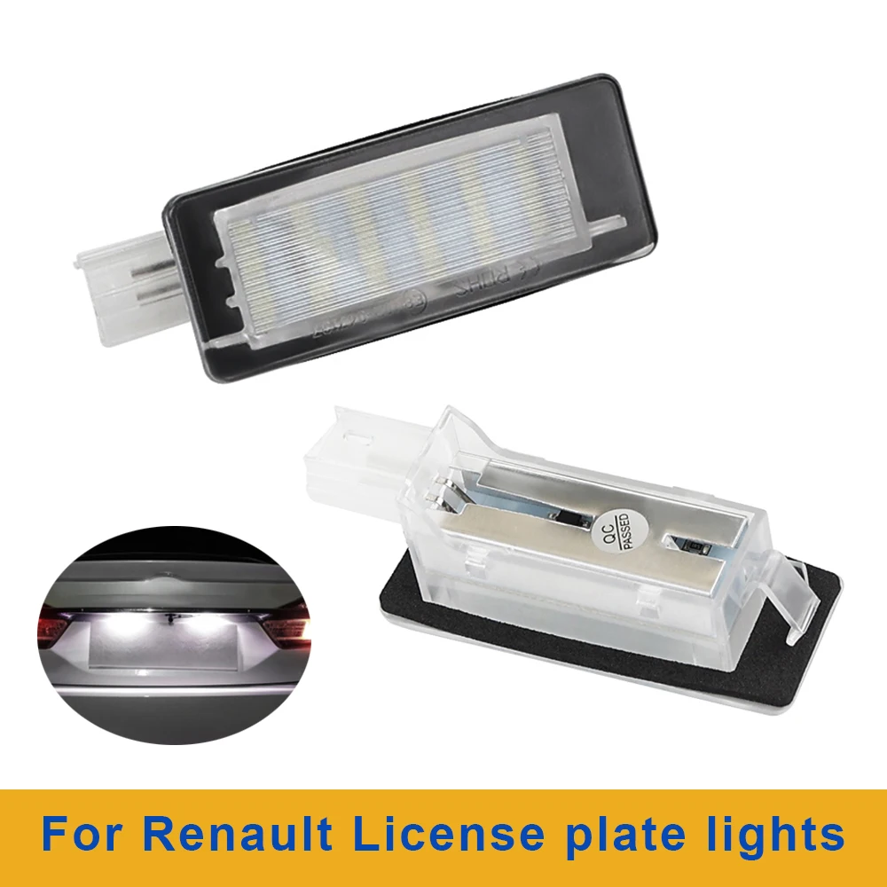 2PCS LED Number License Plate Light For Renault Laguna II Espace MK4 Scenic MK2 Car License plate white light 6000K auto parts