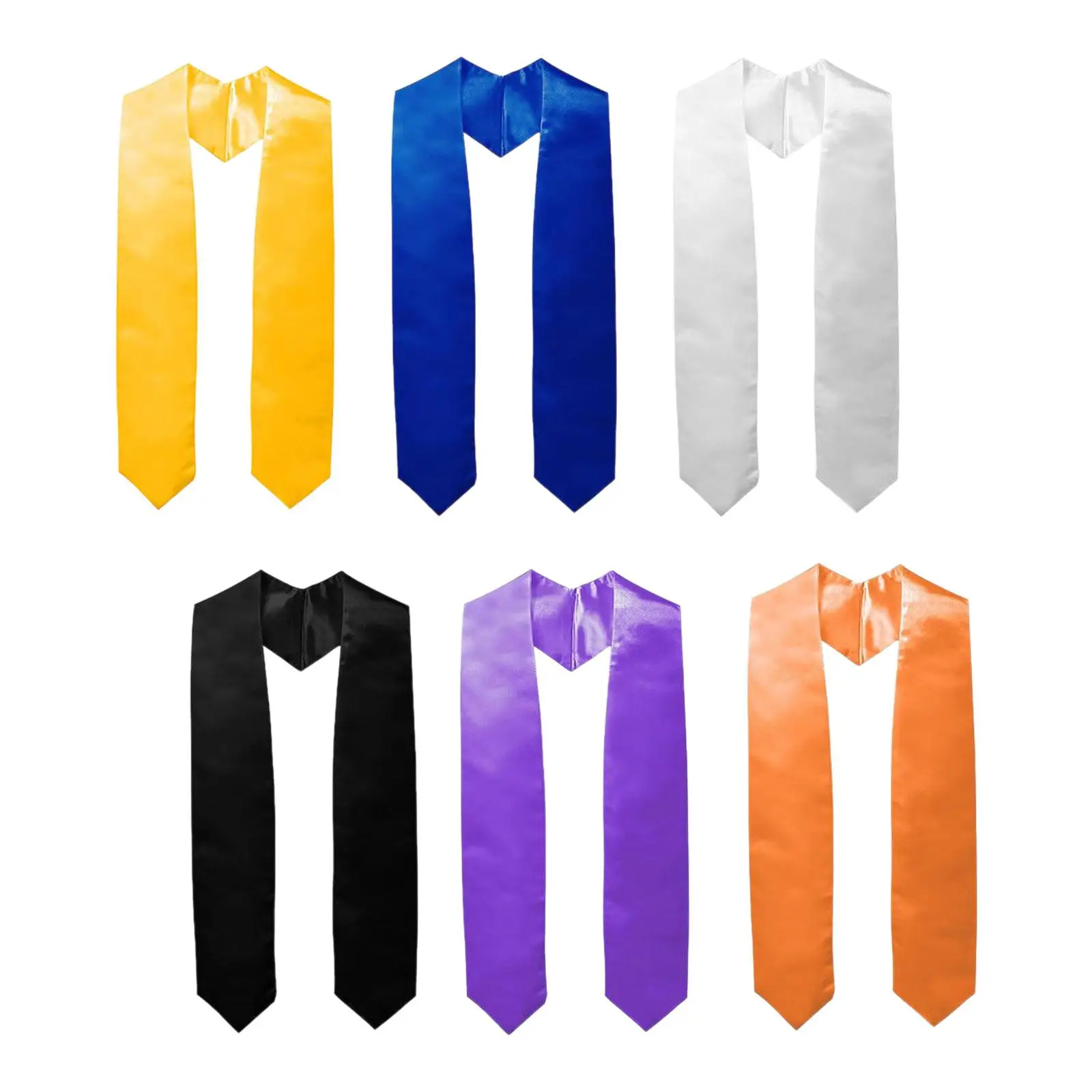 Graduation Stole for Adults Solid Color Shawl Graduation Gown Accessories 72inch