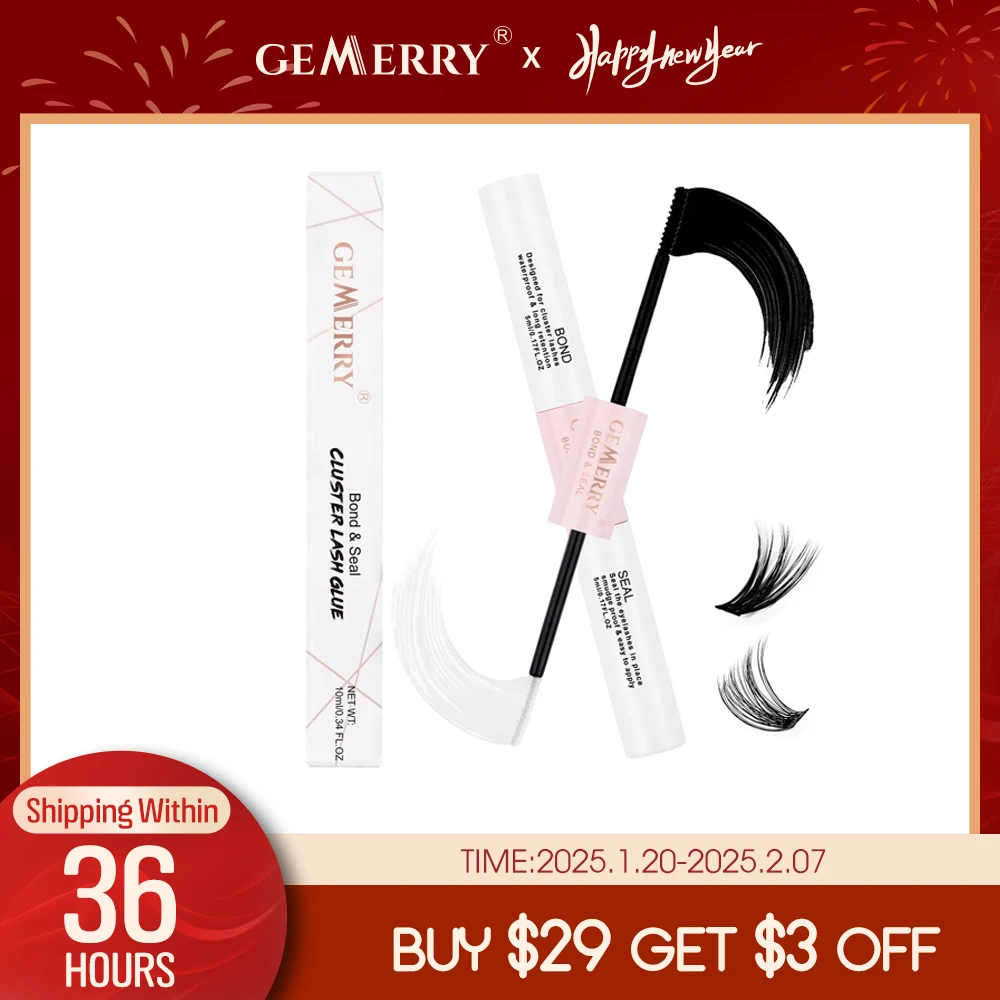 GEMERRY 10ml 2in1 Lash Bond&Seal Cluster Lash Glue for DIY Eyelash Extension Long Retention Waterproof Glue for Lash Clusters