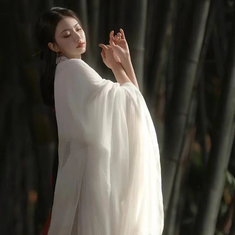 

New Ancient Chinese Clothing Women's Style Cold Costume White Wei and Fairy Skirt with Wide Sleeves Super Ethereal Flowy