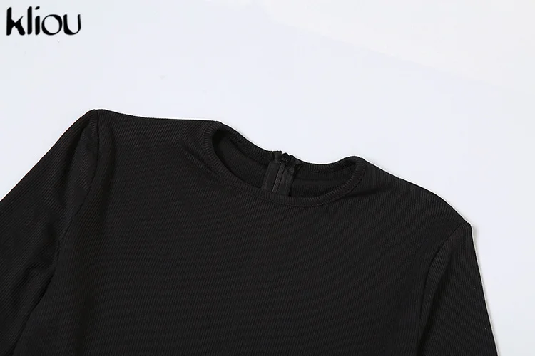 kliou Casual Basic Overalls Frauen Concise Herbst Volle Hülse O-ansatz Körper-gestaltung Insgesamt Solide Sportliche Täglichen Dame Klassische Tuch – Detail 5