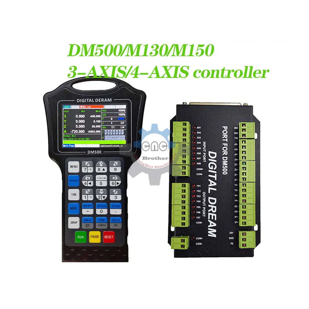 CNC Controller Handwheel 500Khz Motion G Code Wif Driver DM500 M130 M150 3-4 Axis Replaces DSP A11E User Button